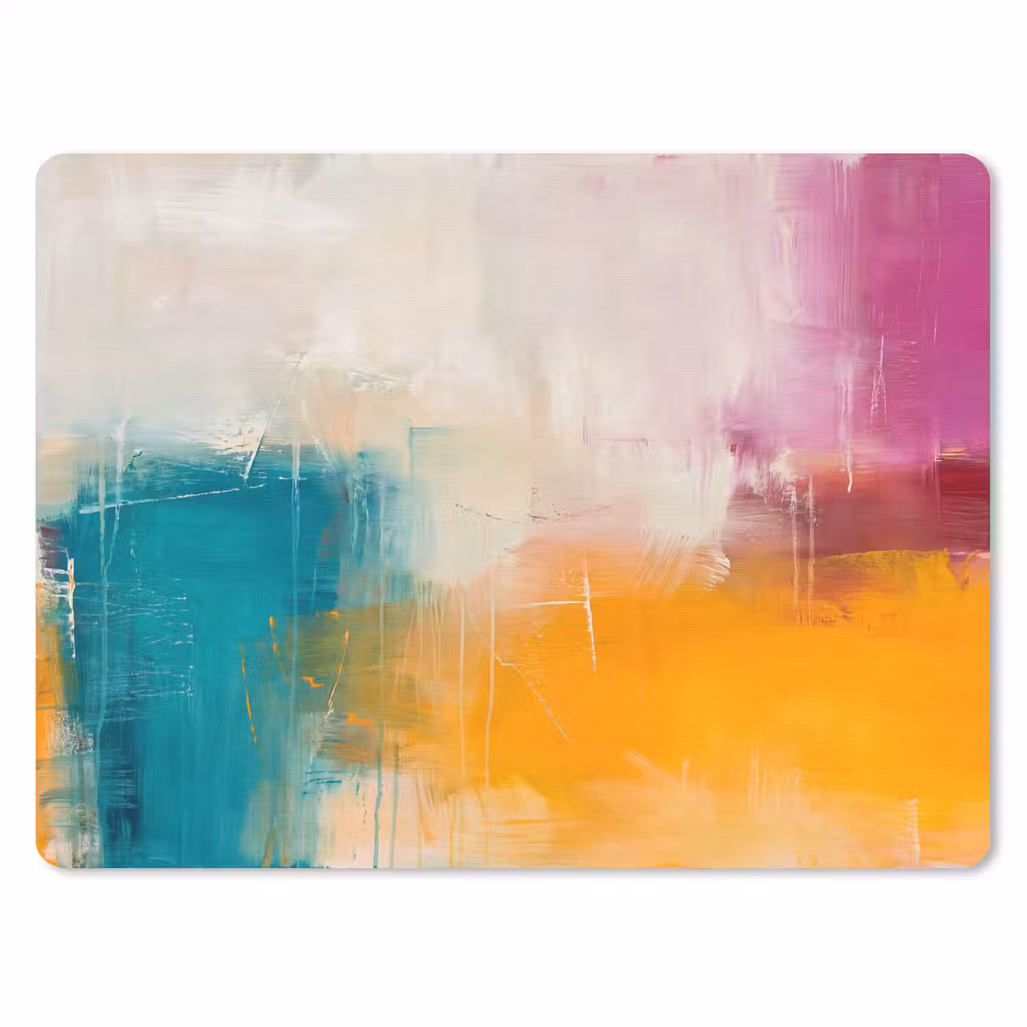 Abstract - Kleurrijk - Modern - Kunst - Oranje muismat rubber klein -3d