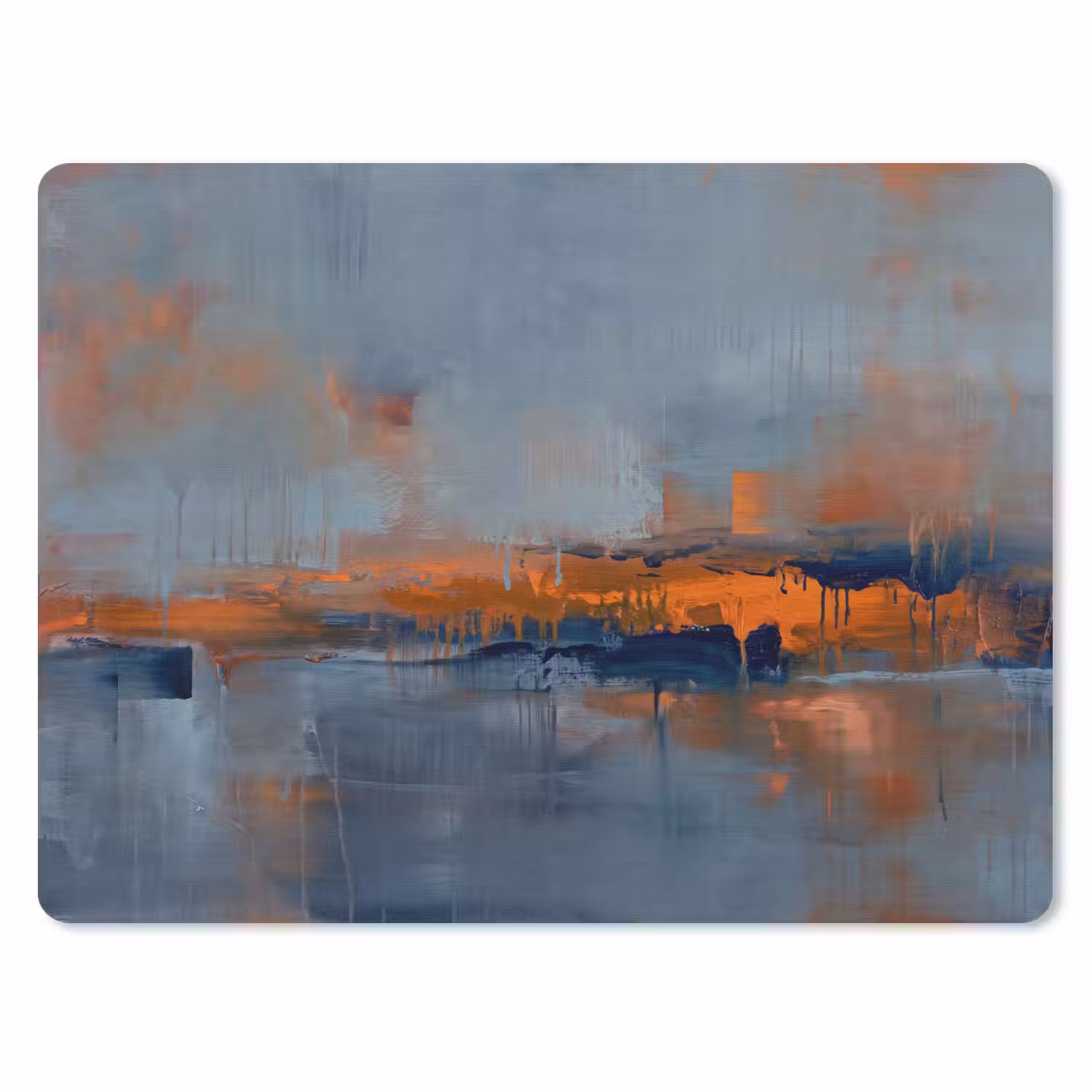 Abstract - Kleuren - Modern - Oranje - Grijs muismat rubber klein -3d