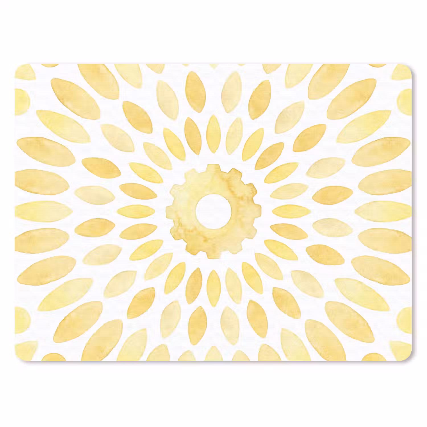 Abstract - Geometrisch - Stralend - Geel muismat rubber klein -3d