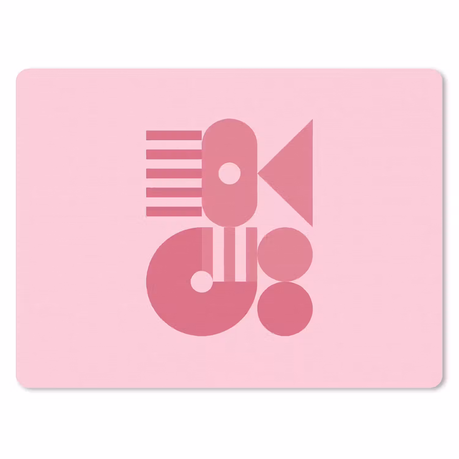 Abstract - Geometrisch - Vormen - Roze muismat rubber klein -3d