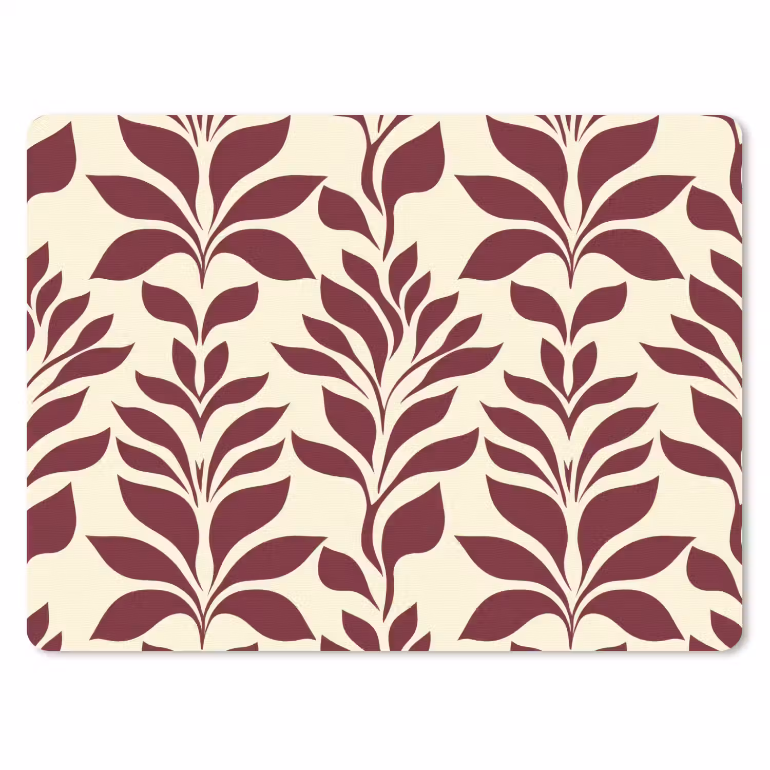 Abstract - Bladeren - Burgundy muismat rubber klein 262 -3d