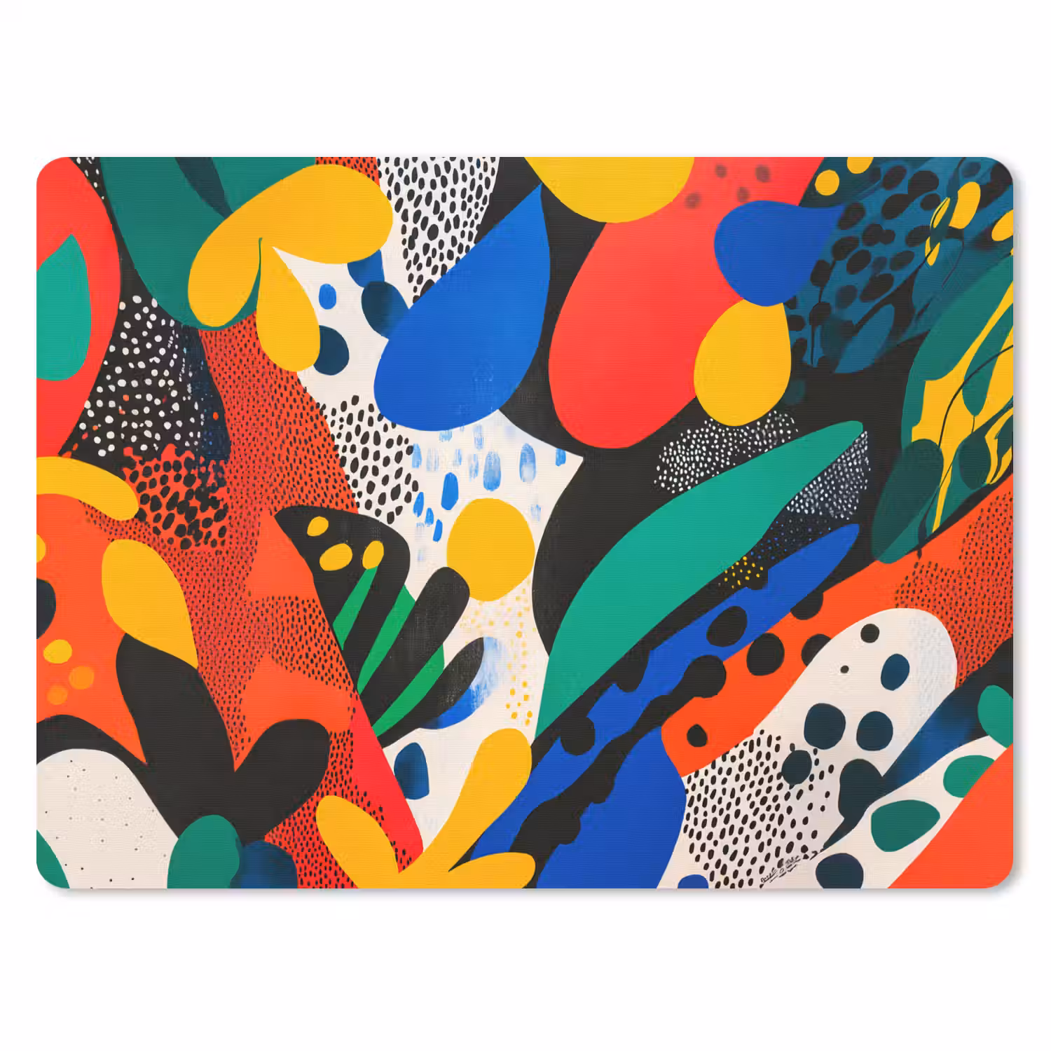 Abstract - Planten - Vormen - Kleurrijk muismat rubber klein -3d