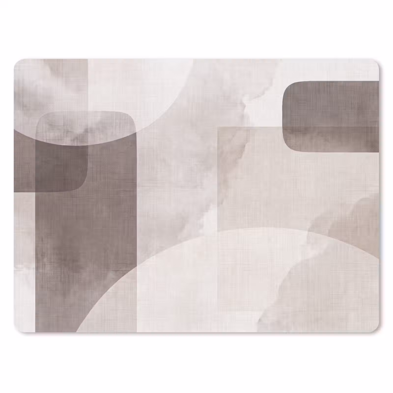 Mouse Pad - Abstract Shapes - Beige - Abstracte vormen - Beige muismat rubber klein