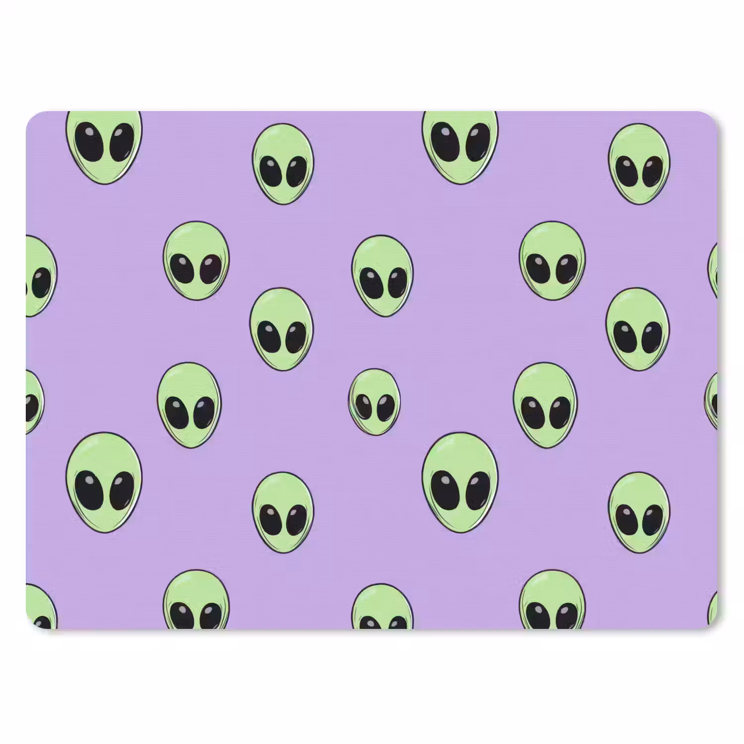 Alien - Retro - Lila muismat rubber klein 262 -3d