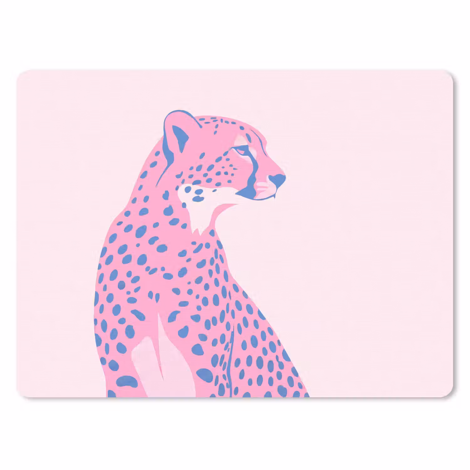 Dieren - Profiel - Abstract - Roze - Blauw muismat rubber klein -3d