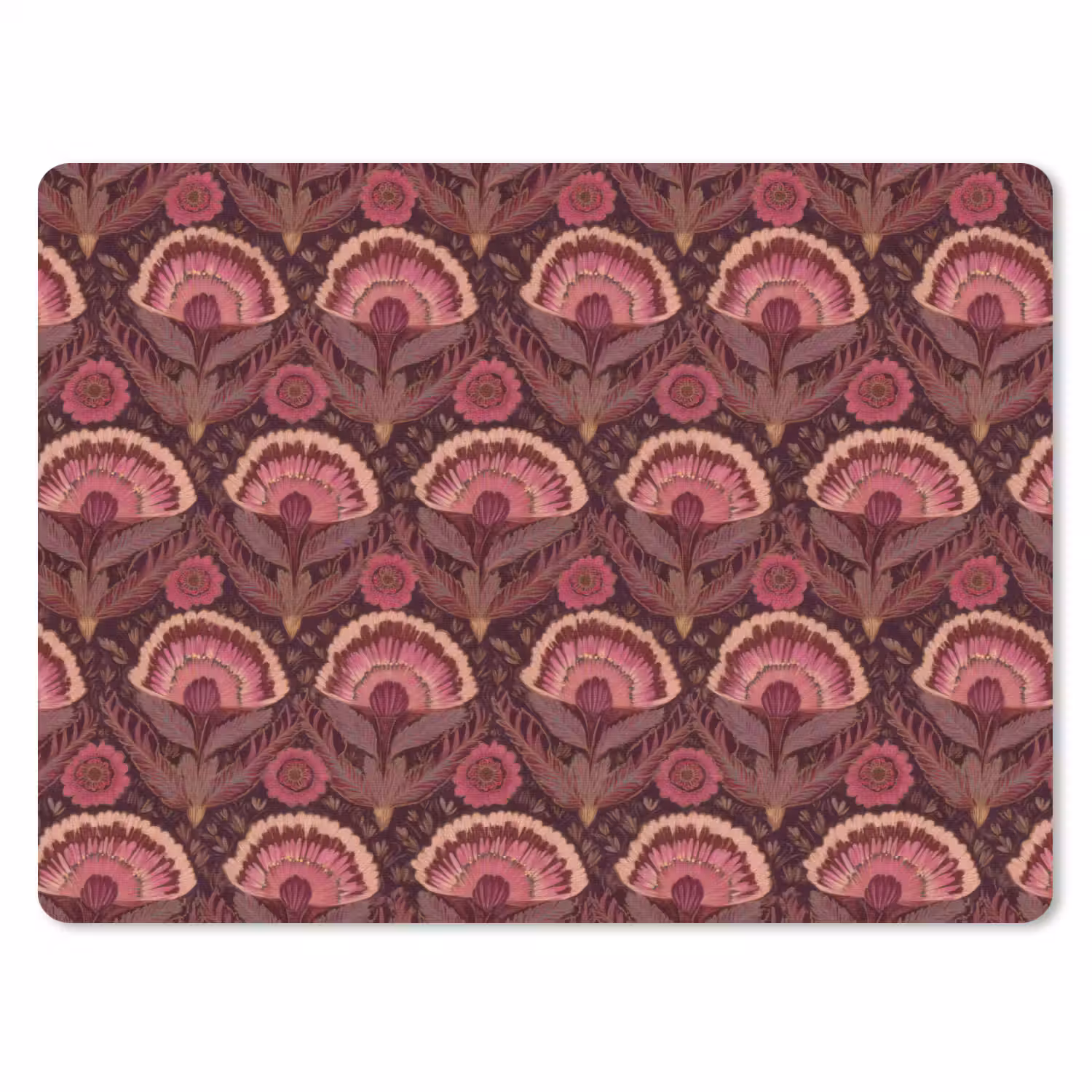 Antiek - Bloemen - Kleurrijk muismat rubber klein 262 -3d