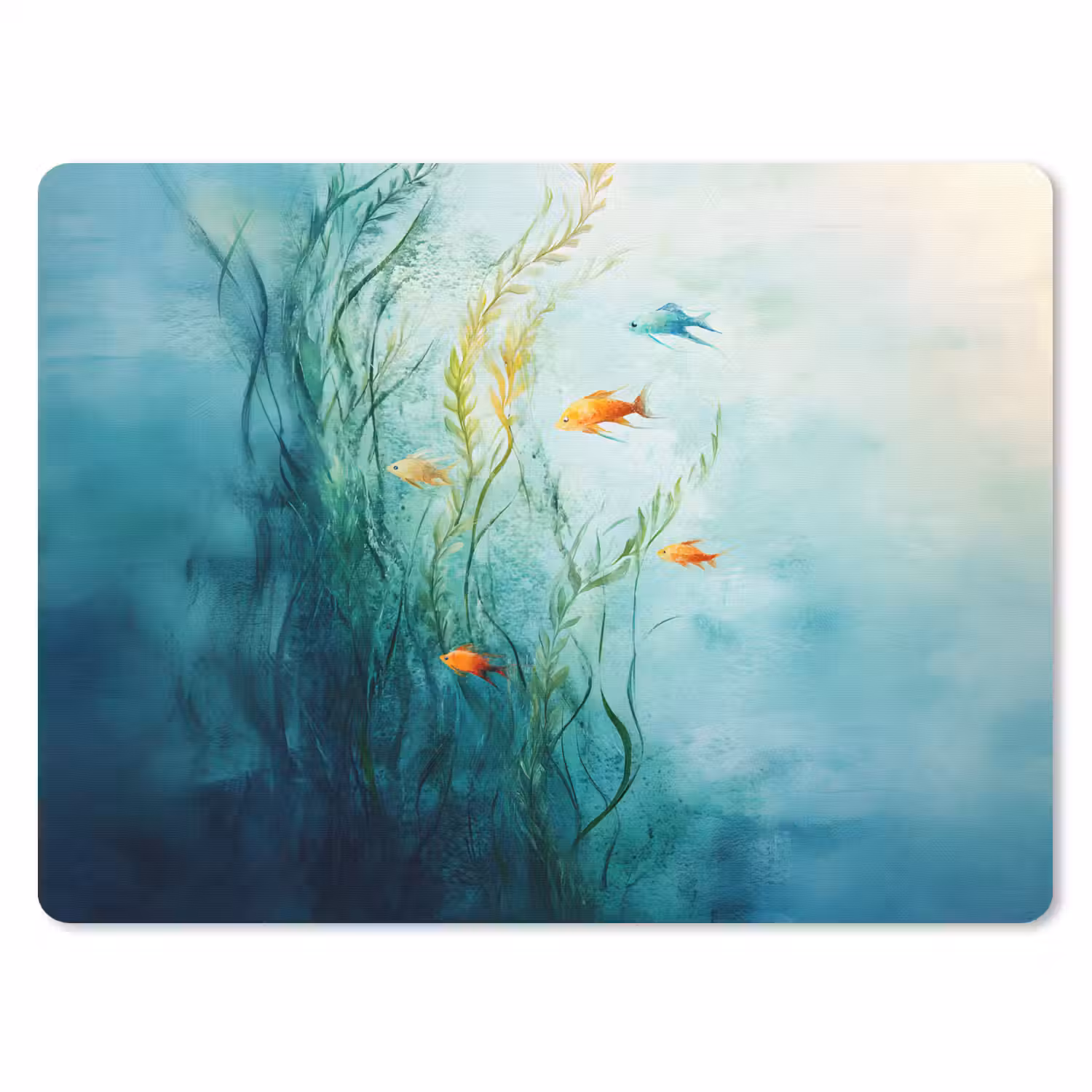 Waterplanten - Vissen - Kleurrijk - Water muismat rubber klein -3d