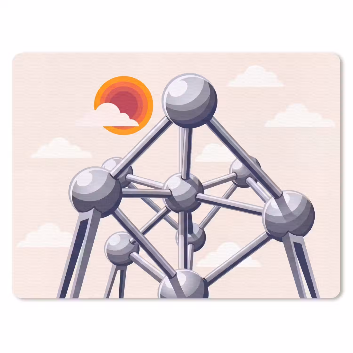 Architectuur - Geometrie - Stad - Modern - Grijs muismat rubber klein -3d