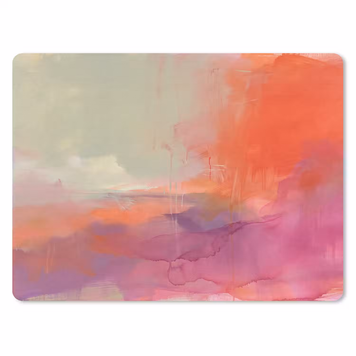 Kunst - Vloeiend - Overgangen - Oranje muismat rubber klein -3d