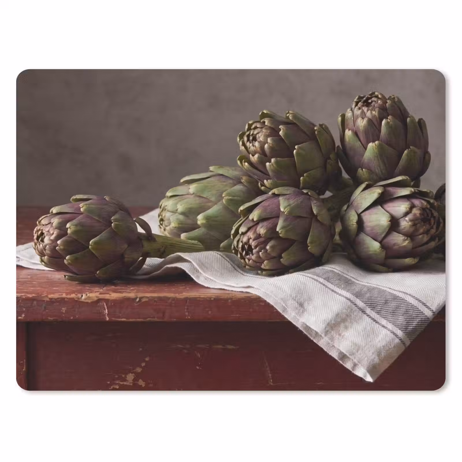 Mouse Pad - Artichoke - Food - Rustic - Artisjok - Eten - Rustiek muismat rubber klein