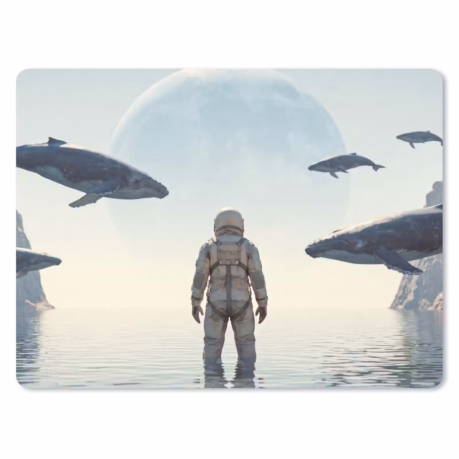 Mouse Pad - Astronaut - Whale - Fantasy - Ruimtevaarder - Walvis - Fantasie muismat rubber klein