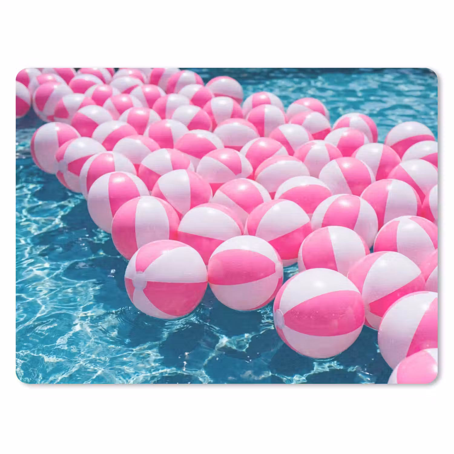 Strandballen - Roze - Water muismat rubber klein -3d