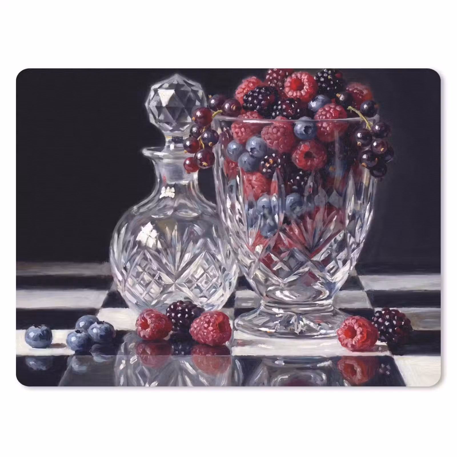 Mouse Pad - Berries - Crystal - Still Life - Bessen - Kristal - Stilleven muismat rubber klein