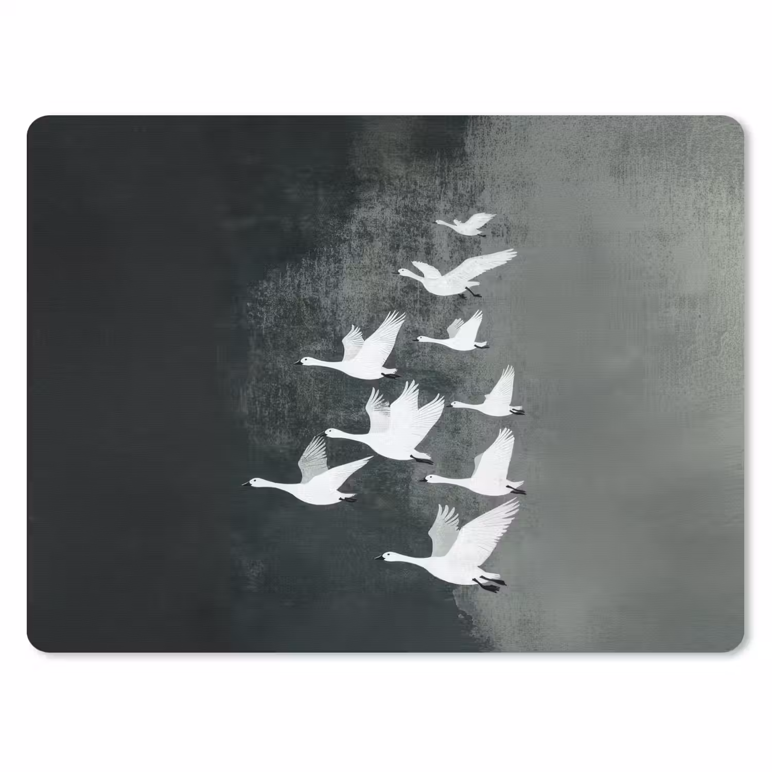 Vogel - Japandi - Groen muismat rubber klein -3d