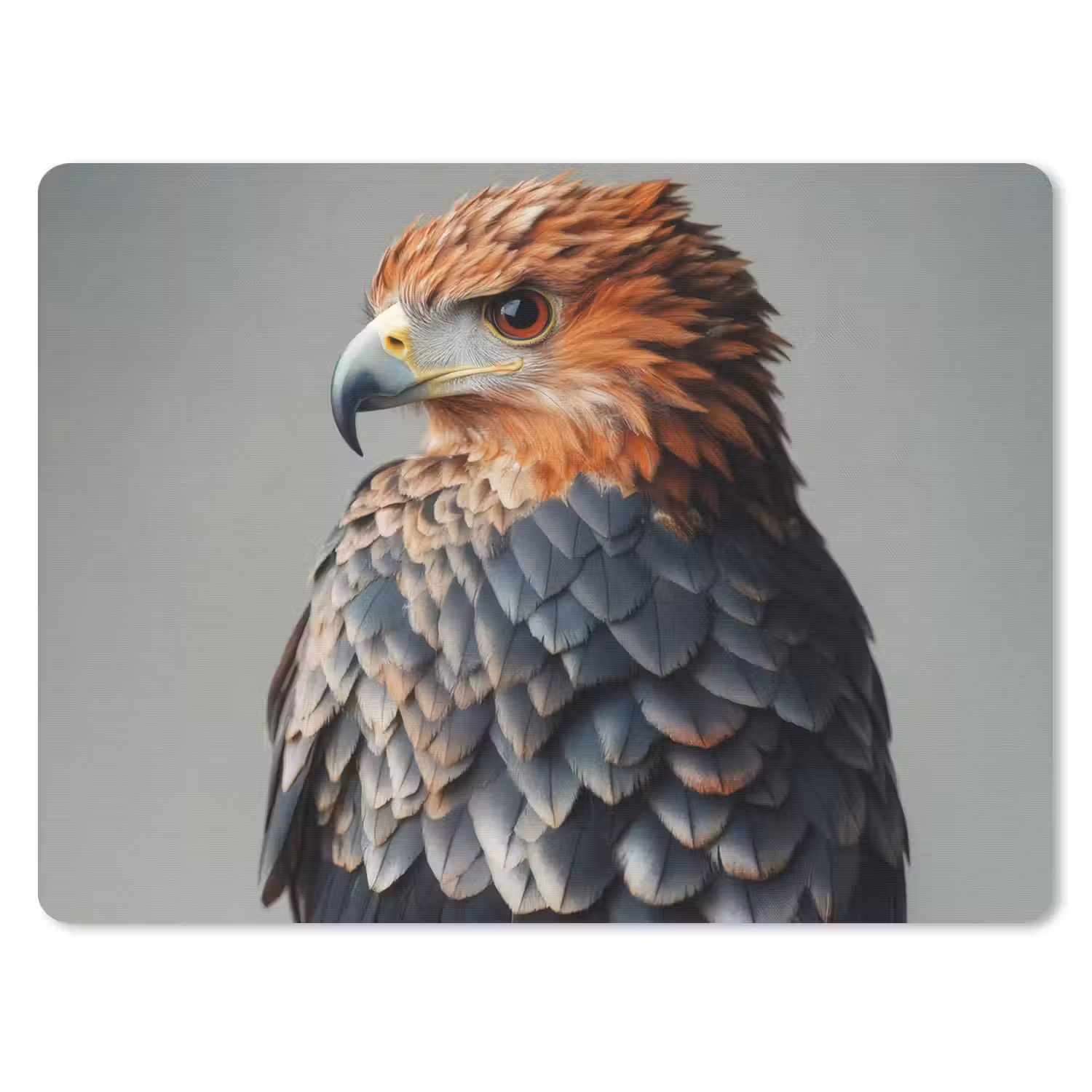 Vogel - Realistisch - Veren - Bruin muismat rubber klein -3d
