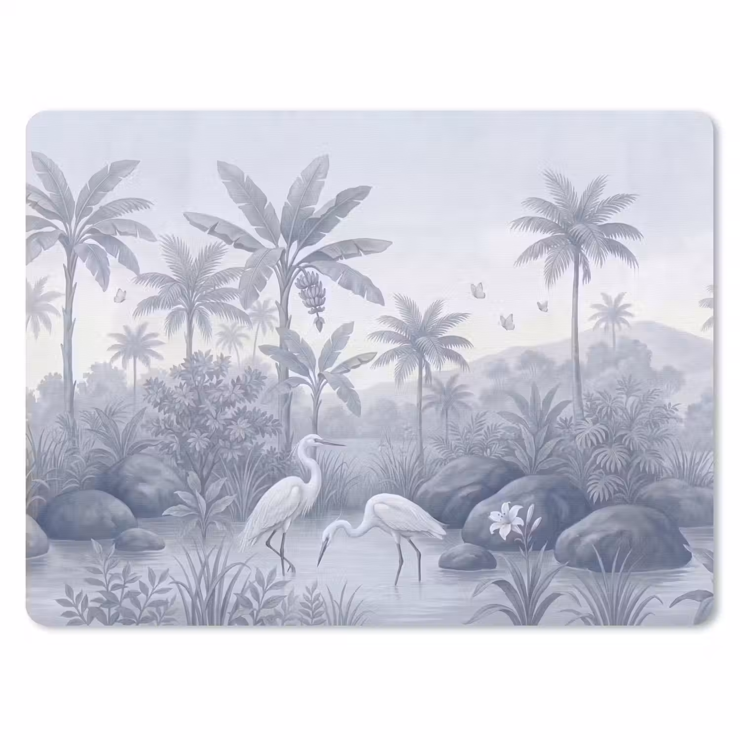 Vogel - Water - Tropisch - Natuur - Blauw muismat rubber klein -3d