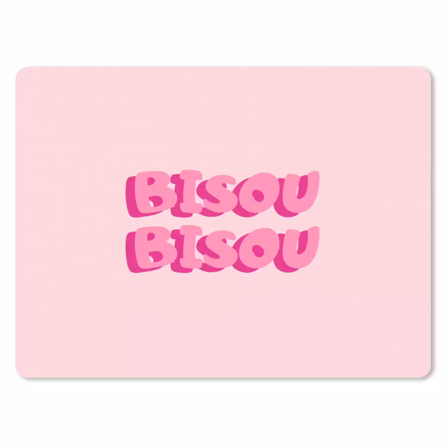 Bisou - Roze - Dikke letters muismat rubber klein -3d