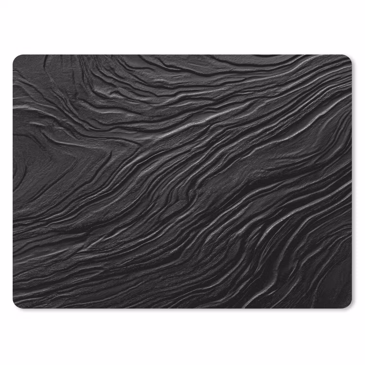 Zwart - Abstract - Hout muismat rubber klein -3d