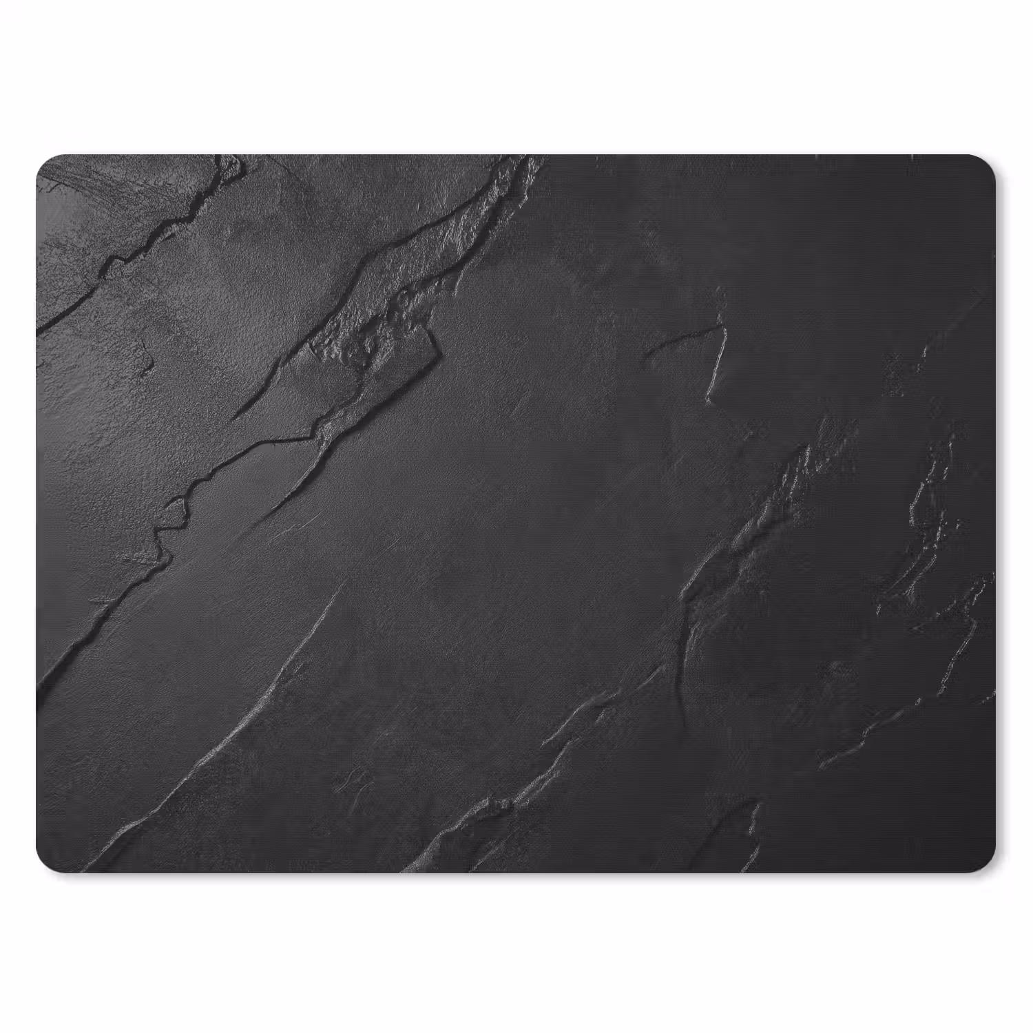 Zwart - Steen - Beton muismat rubber klein -3d