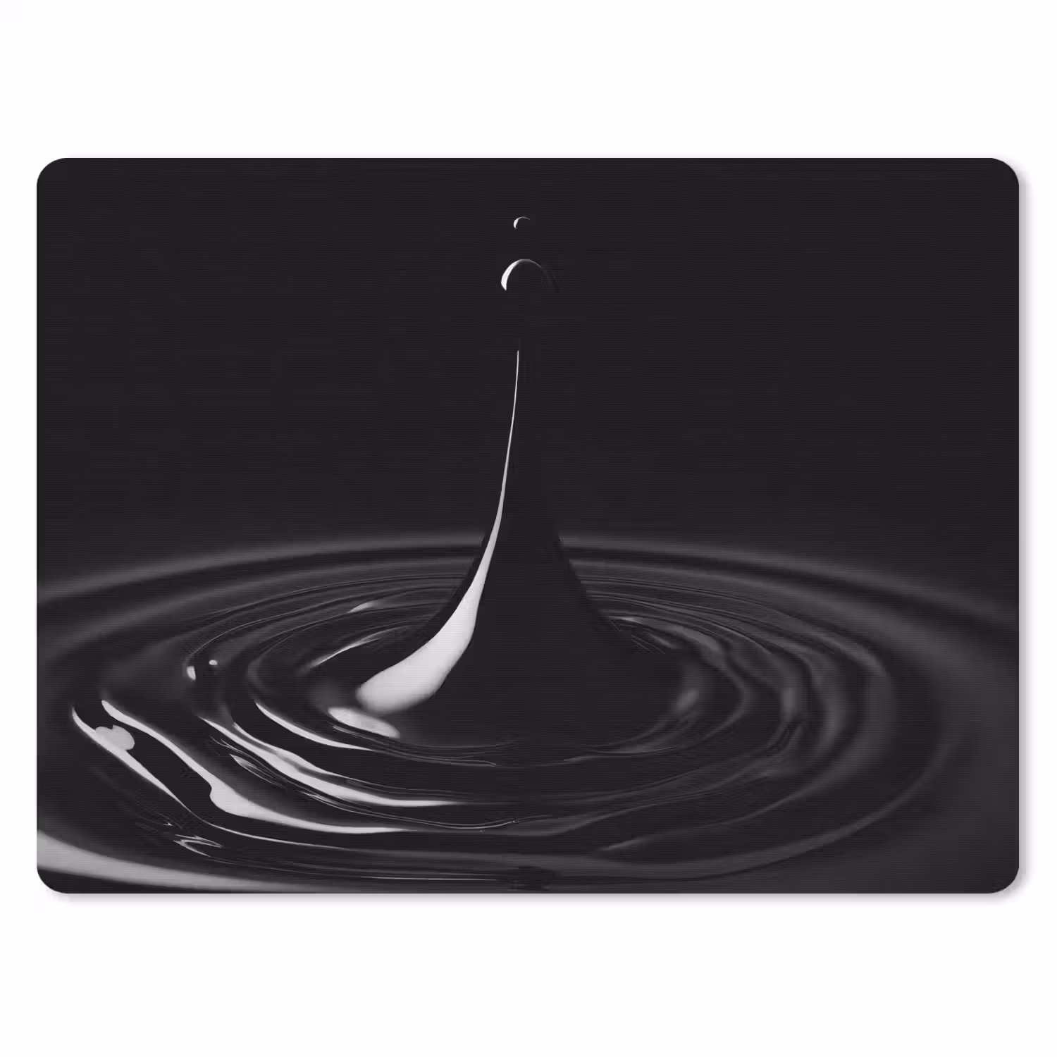 Zwart - Water - Druppel muismat rubber klein -3d