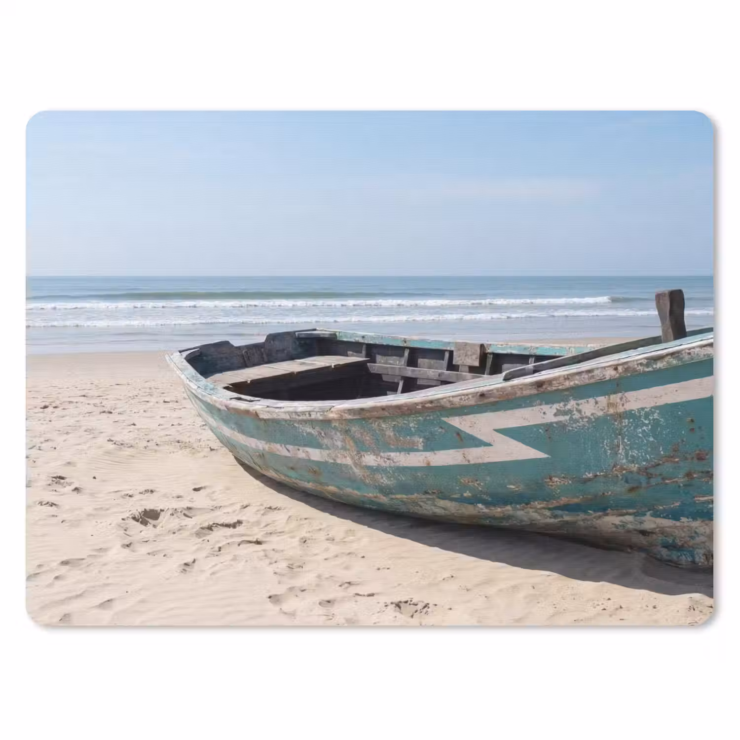 Boot - Zandstrand - Zee muismat rubber klein -3d