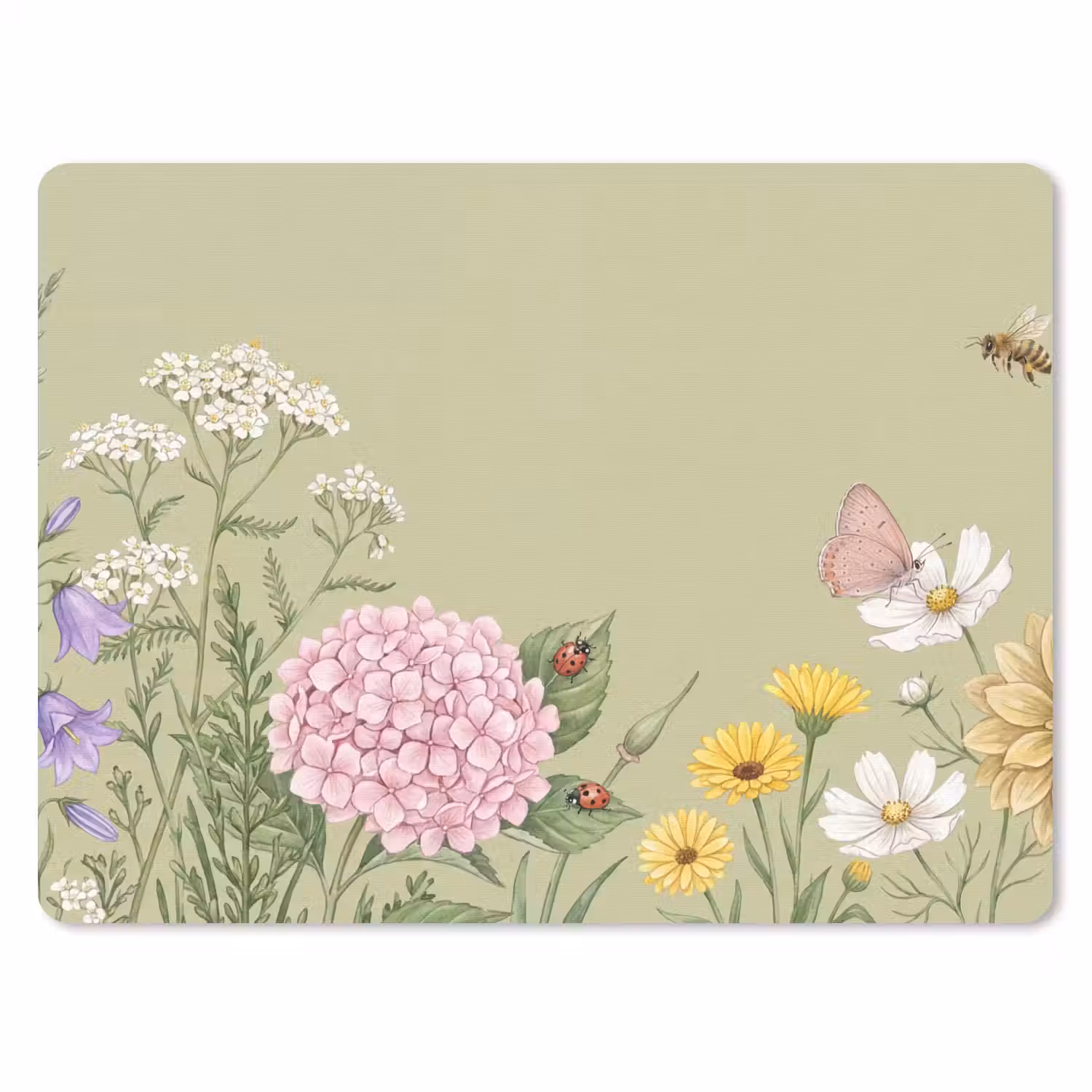 Botanisch - Bloemen - Kleurrijk muismat rubber klein -3d