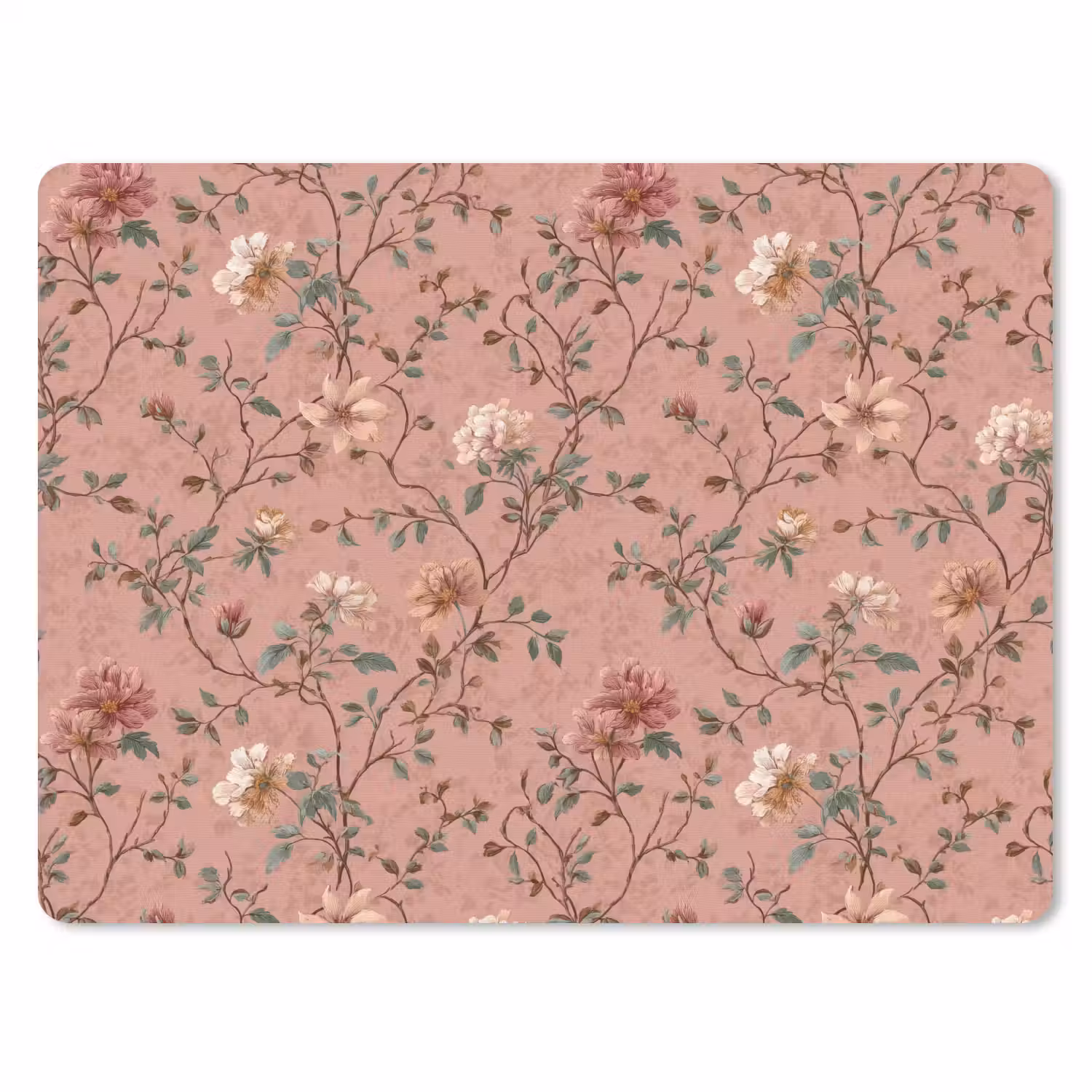Botanisch - Bloemen - Roze muismat rubber klein 262 -3d
