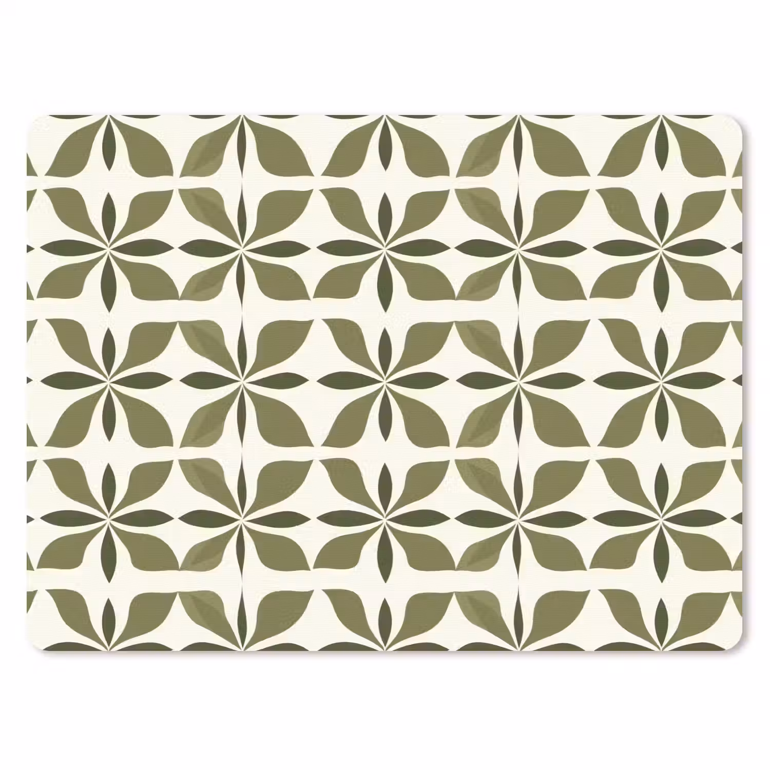 Botanisch - Retro - Groen muismat rubber klein 262 -3d
