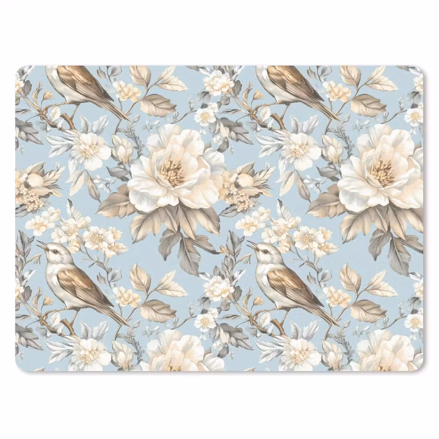 Botanisch - Zangvogel - Blauw muismat rubber klein 262 -3d