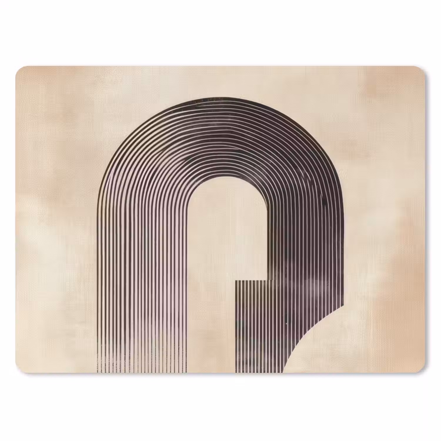 Boog - Strepen - Minimalistisch - Zwart muismat rubber klein -3d