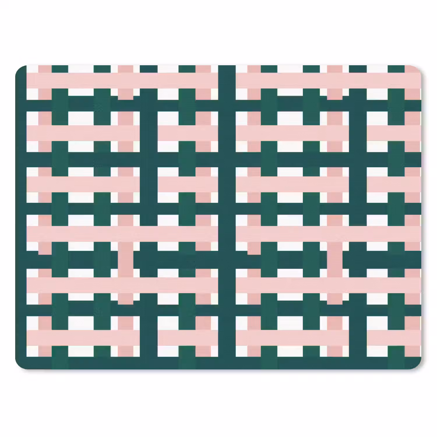 Vlechtpatroon - Groen - Roze - Grafisch muismat rubber klein 262 -3d