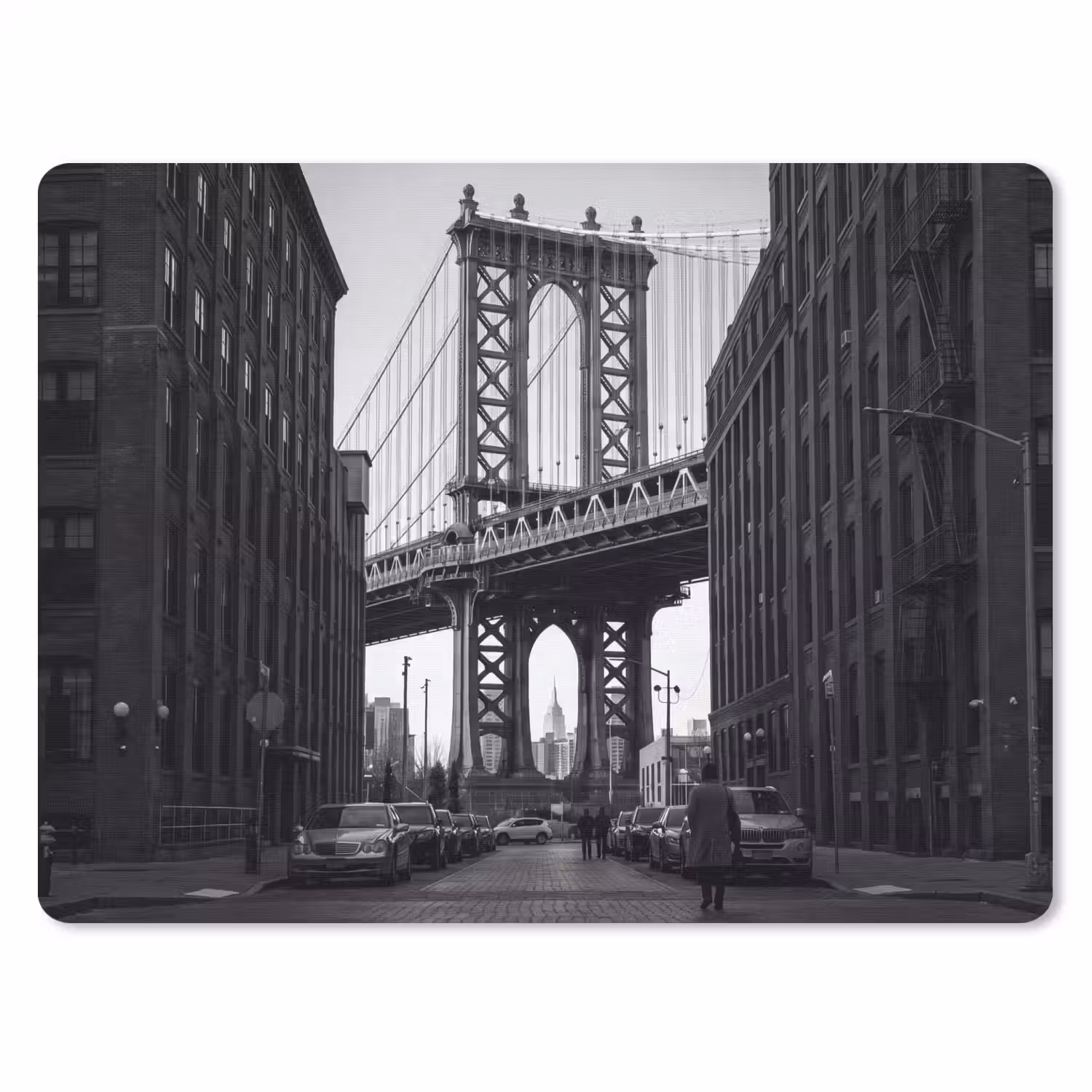 Brug - Stad - Architectuur - Modern - Zwart-wit muismat rubber klein -3d