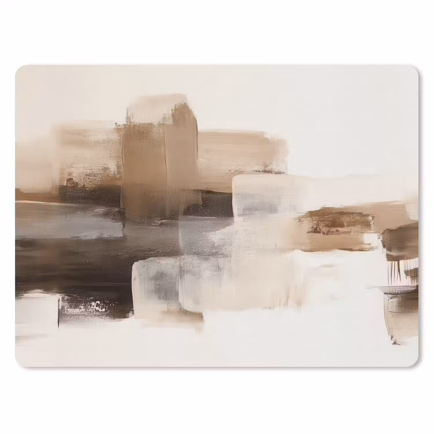 Penseelstreken - Abstract landschap - Rust muismat rubber klein -3d