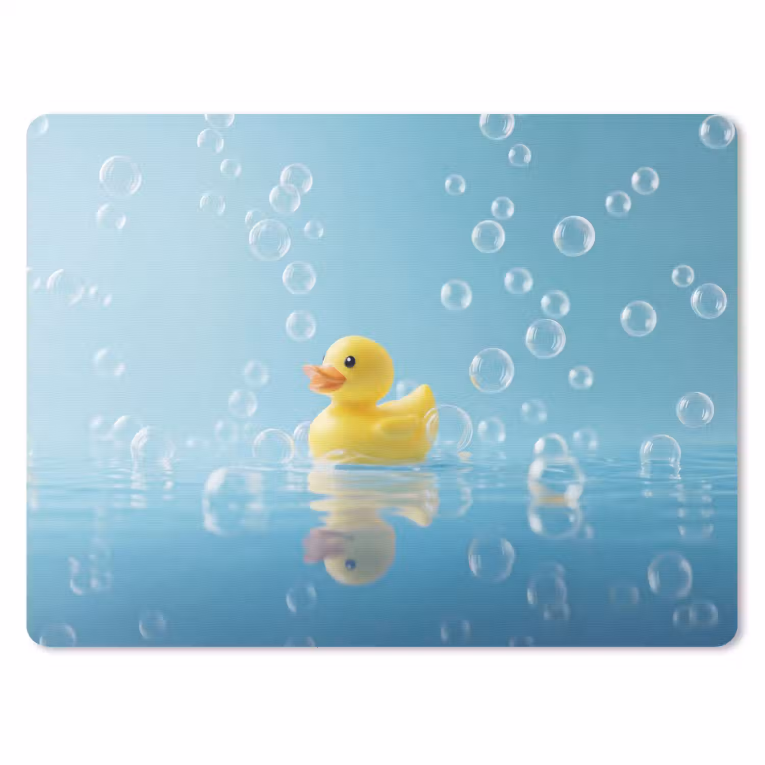 Bubbels - Badeend - Geel muismat rubber klein -3d