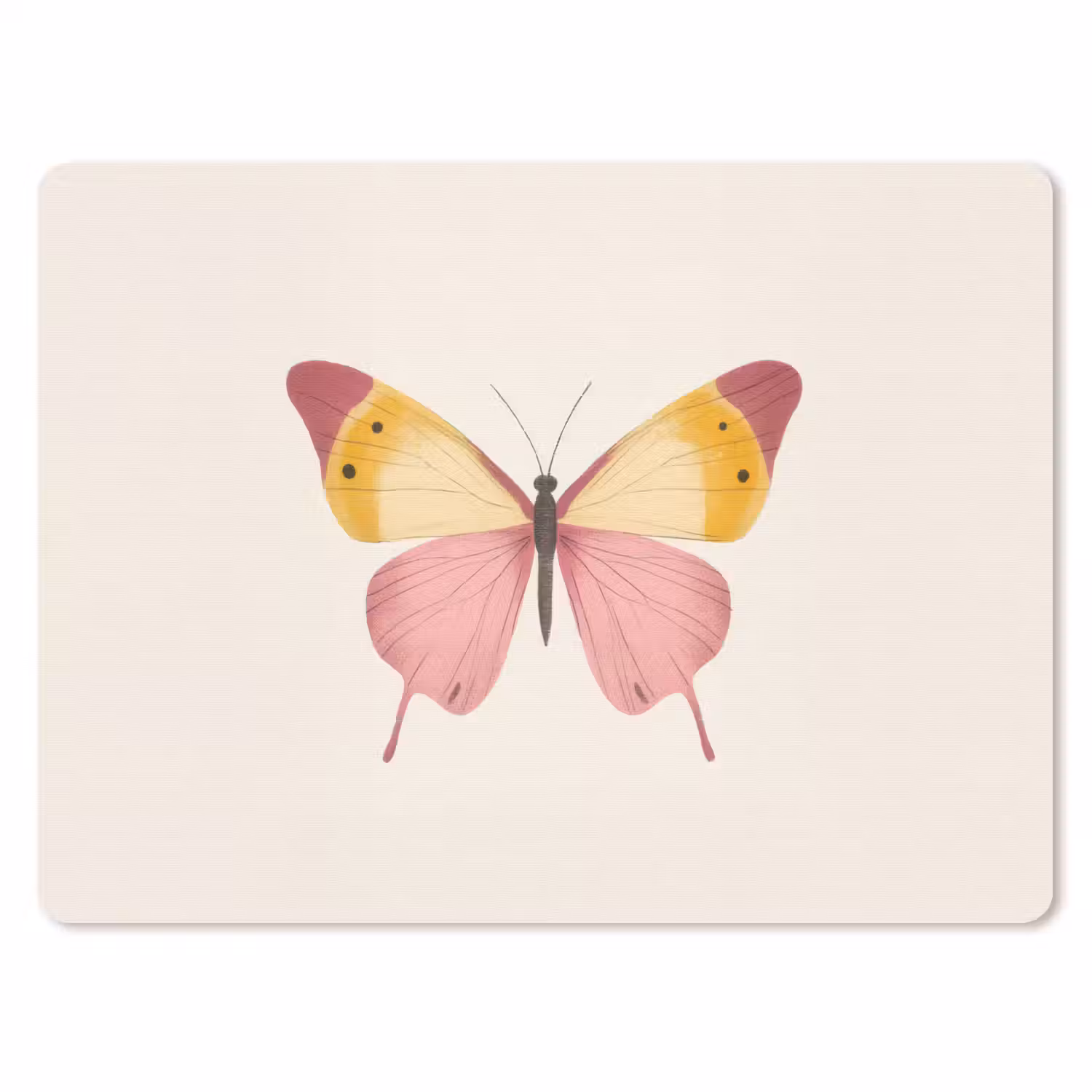 Vlinder - Illustratie - Roze muismat rubber klein -3d