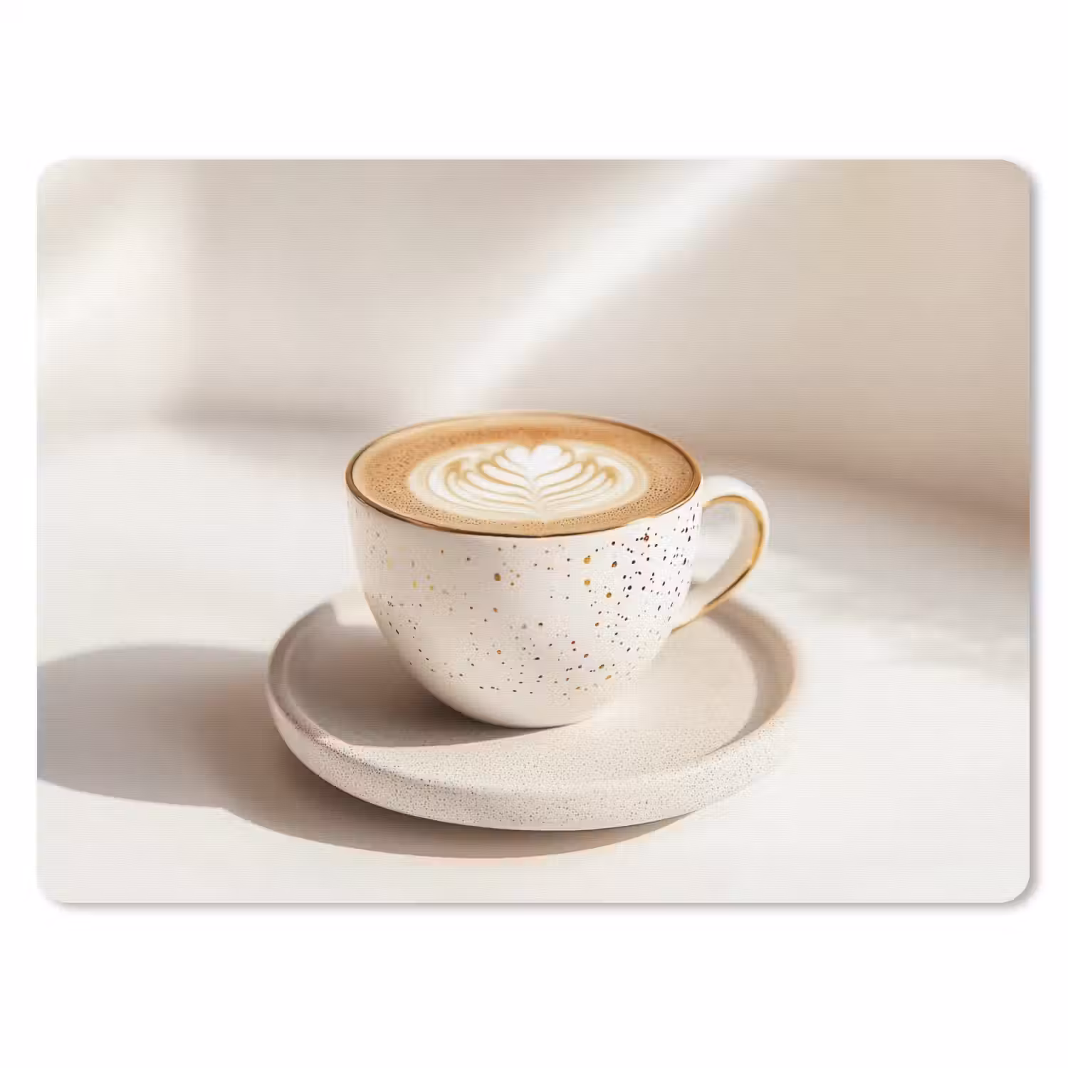 Cappuccino - Schuim - Schotel - Beige muismat rubber klein -3d