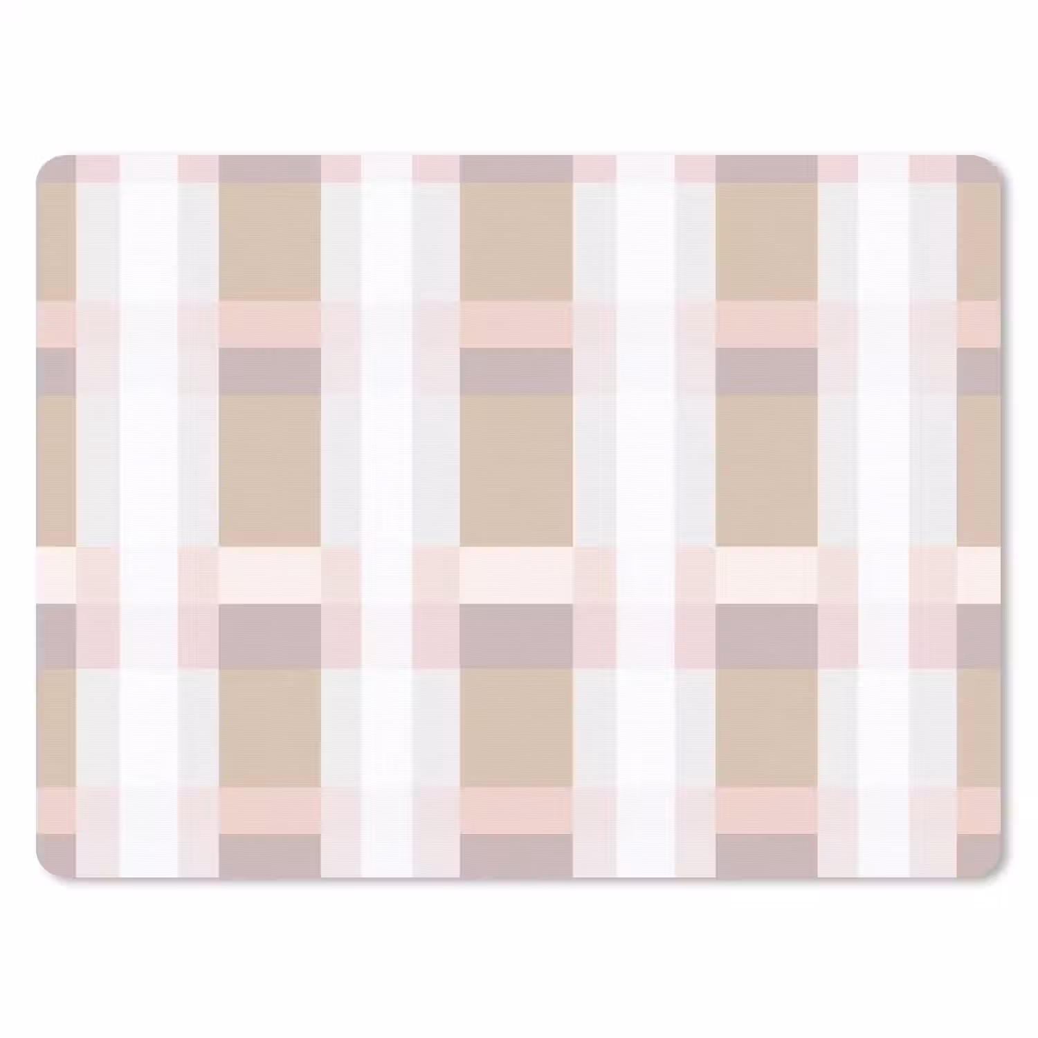 Ruitpatroon - Aardetinten - Minimalistisch muismat rubber klein 262 -3d