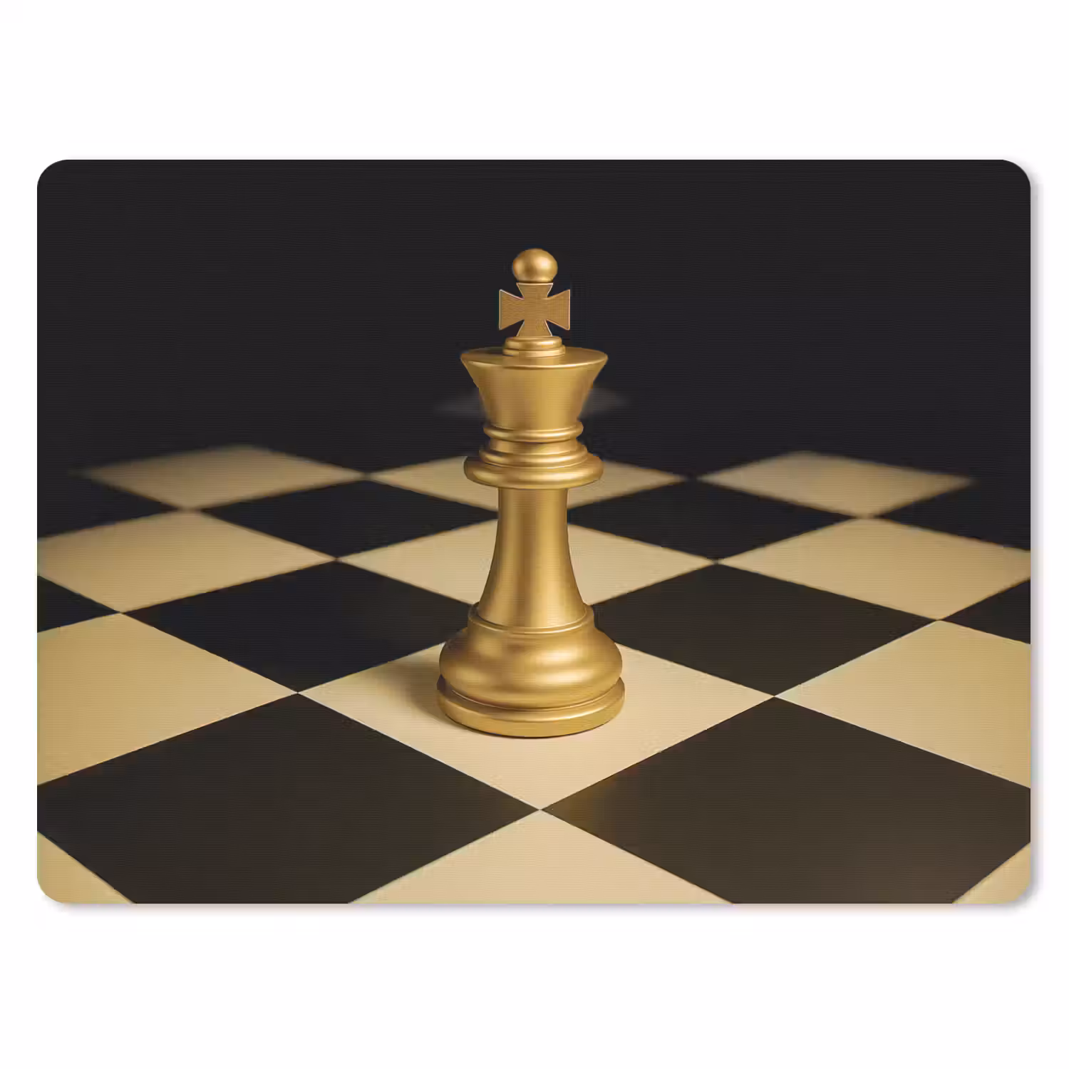 Schaakstuk - Koning - Schaakbord - Geblokt muismat rubber klein -3d