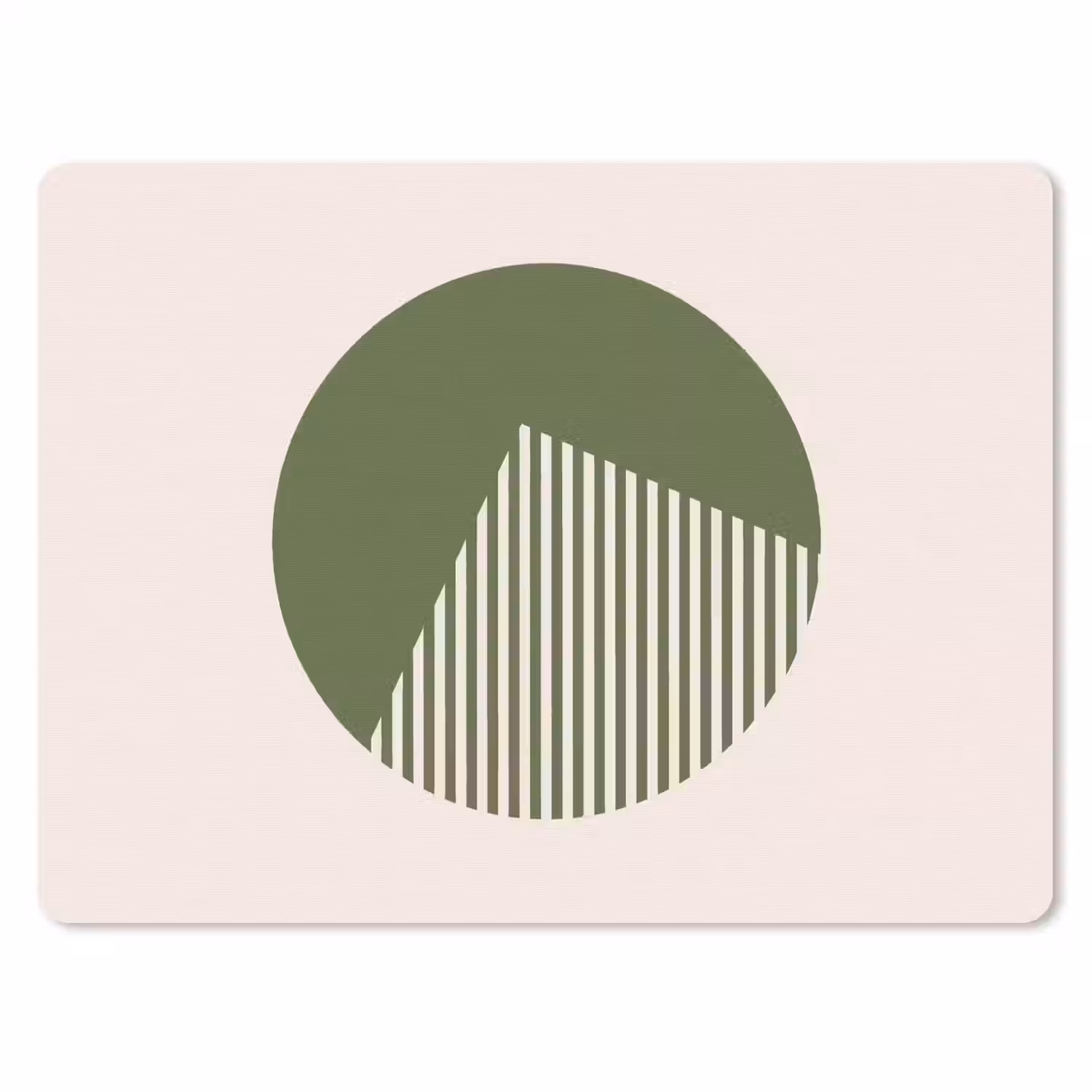 Cirkel - Strepen - Geometrisch - Abstract - Groen muismat rubber klein -3d