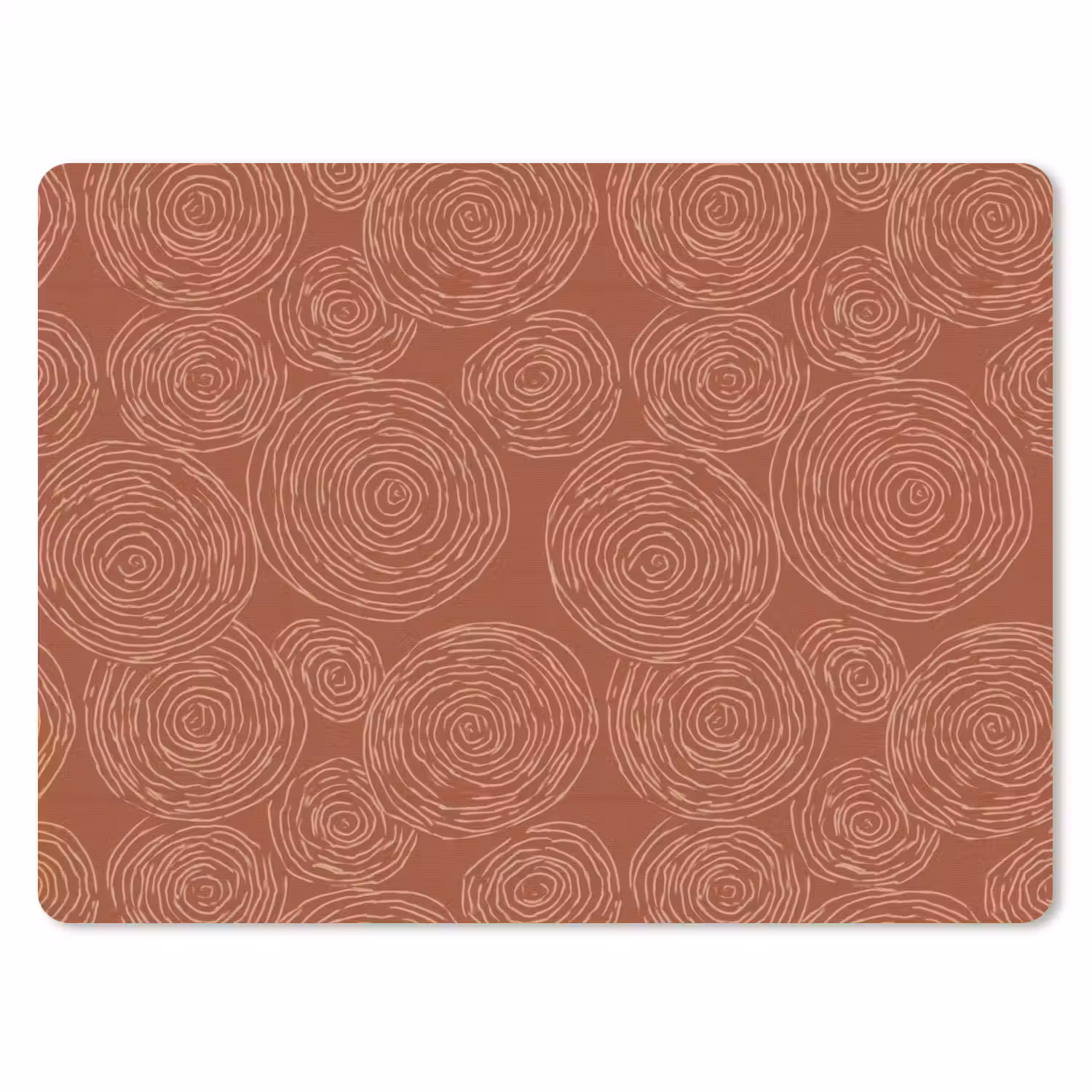 Cirkels - Abstract - Artistiek - Terracotta muismat rubber klein 262 -3d