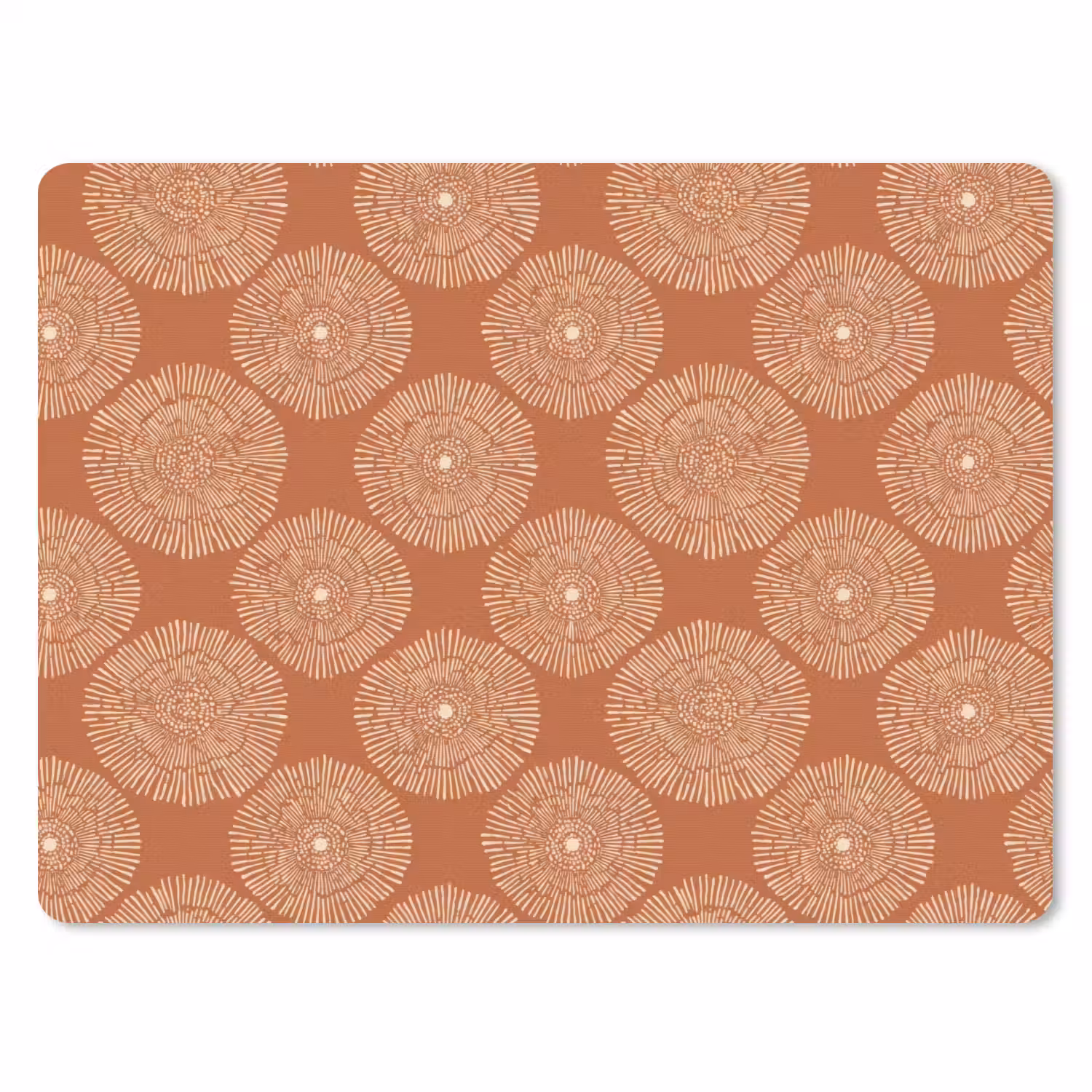 Cirkels - Grafisch - Patroon - Terracotta muismat rubber klein 262 -3d