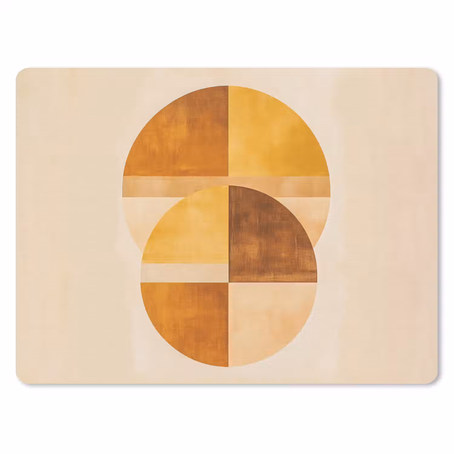 Cirkels - Geel - Minimalistisch muismat rubber klein -3d