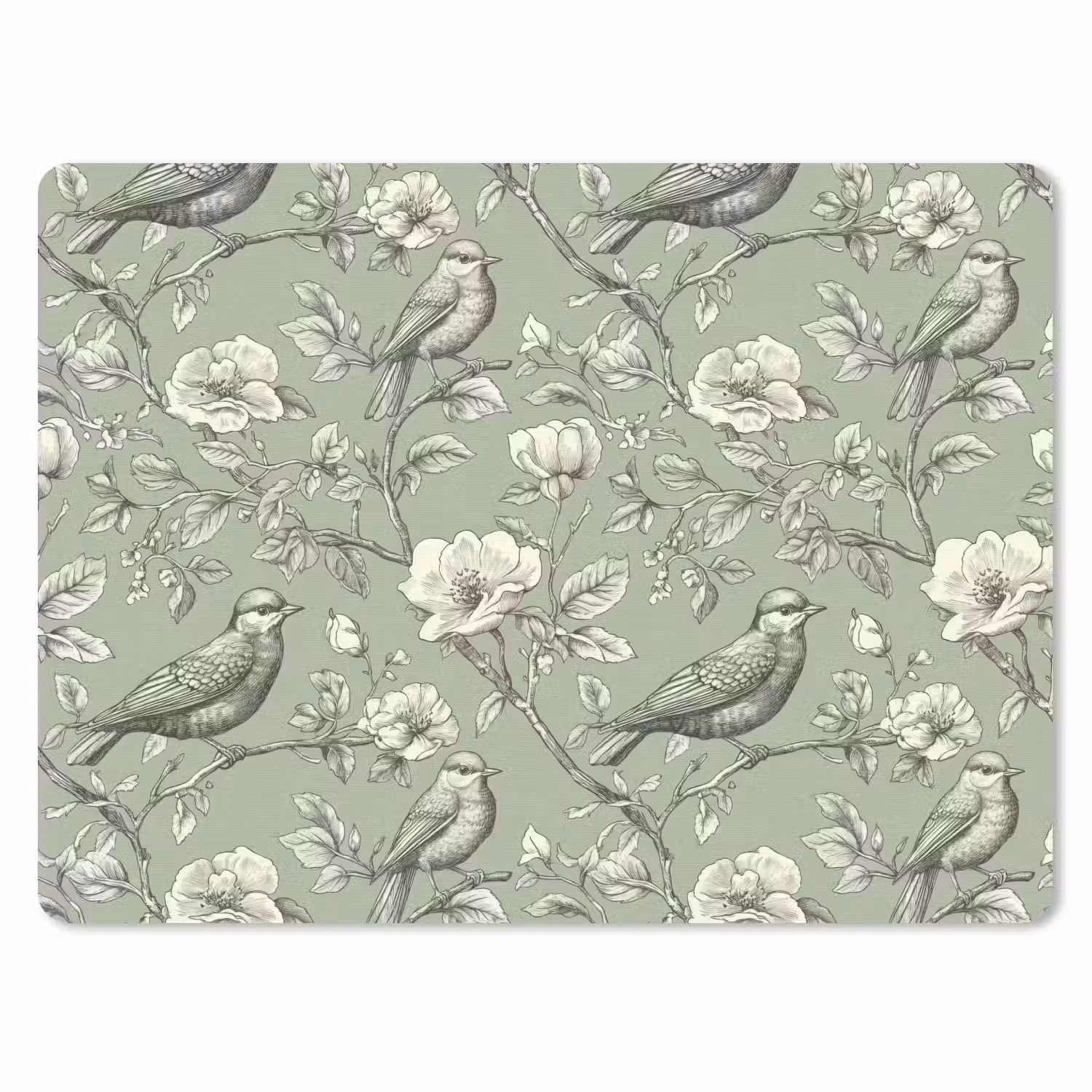 Klassiek - Botanisch - Groen muismat rubber klein 262 -3d