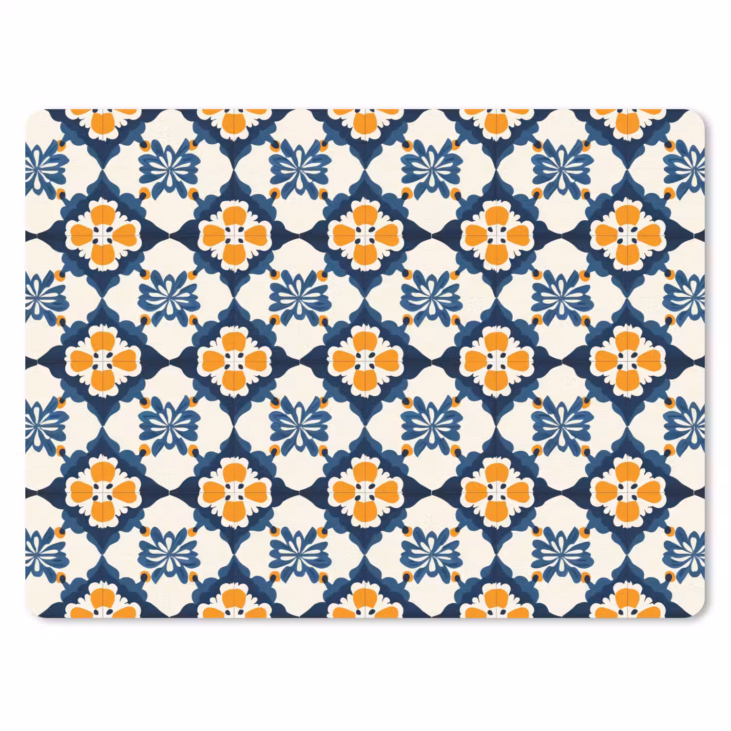 Klassiek - Geometrisch - Blauw muismat rubber klein 262 -3d