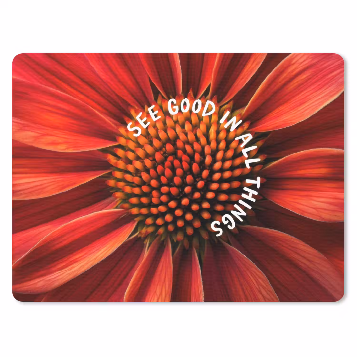 Close up - Bloem - Quote - Rood muismat rubber klein -3d