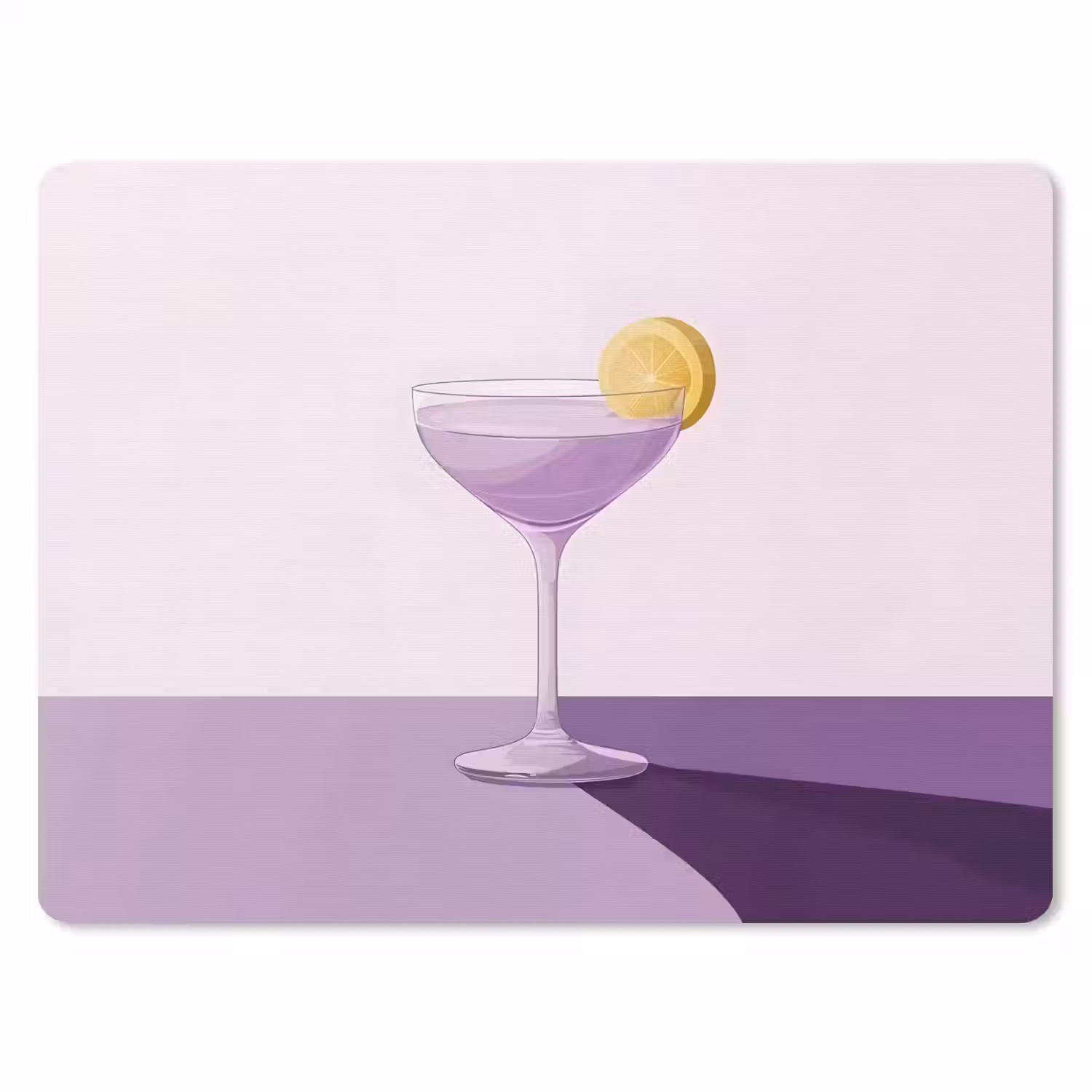 Cocktail - Paars - Minimalistisch - Citroen muismat rubber klein -3d
