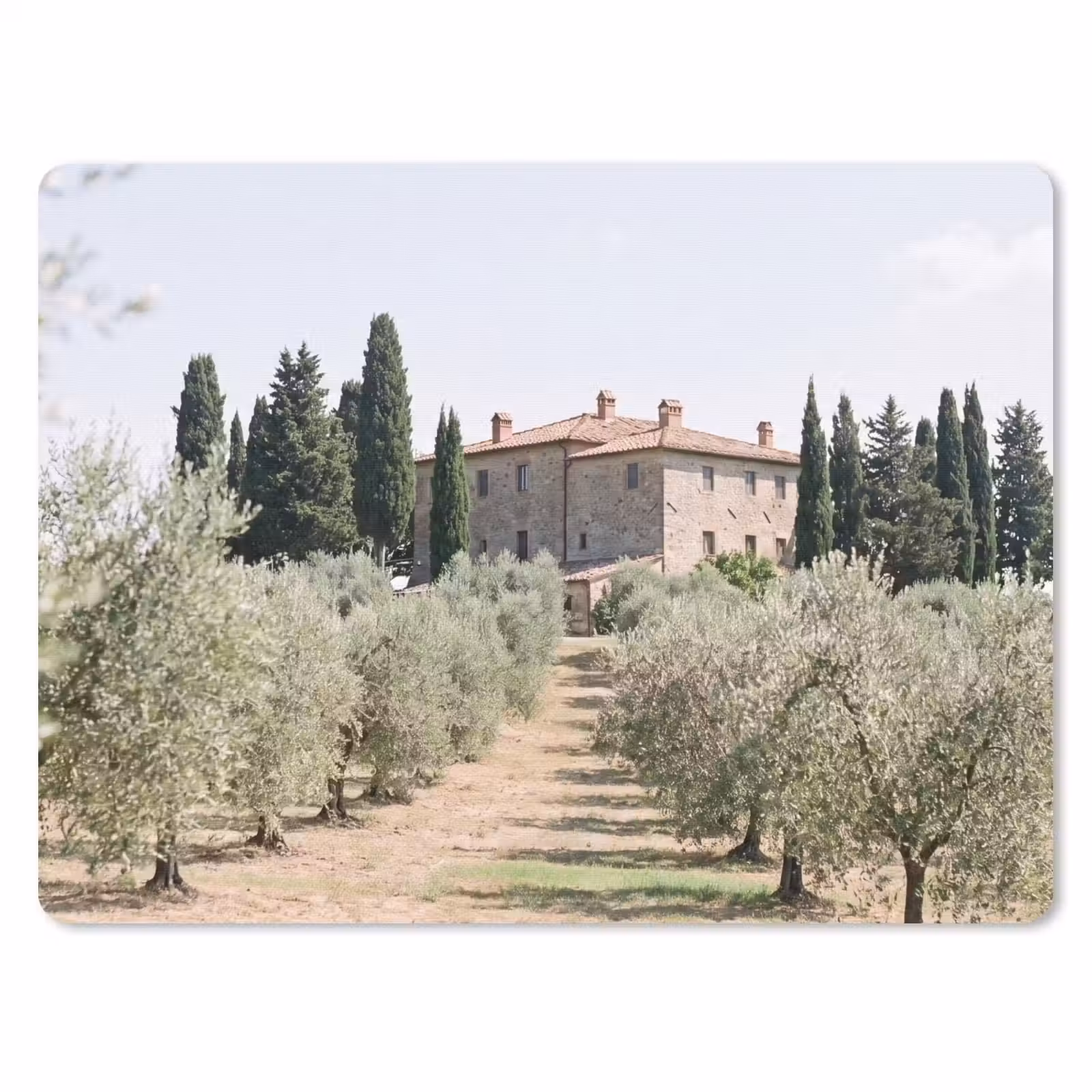Mouse Pad - Country house - olive tree - orchard - Landhuis - olijfboom - gaard muismat rubber klein
