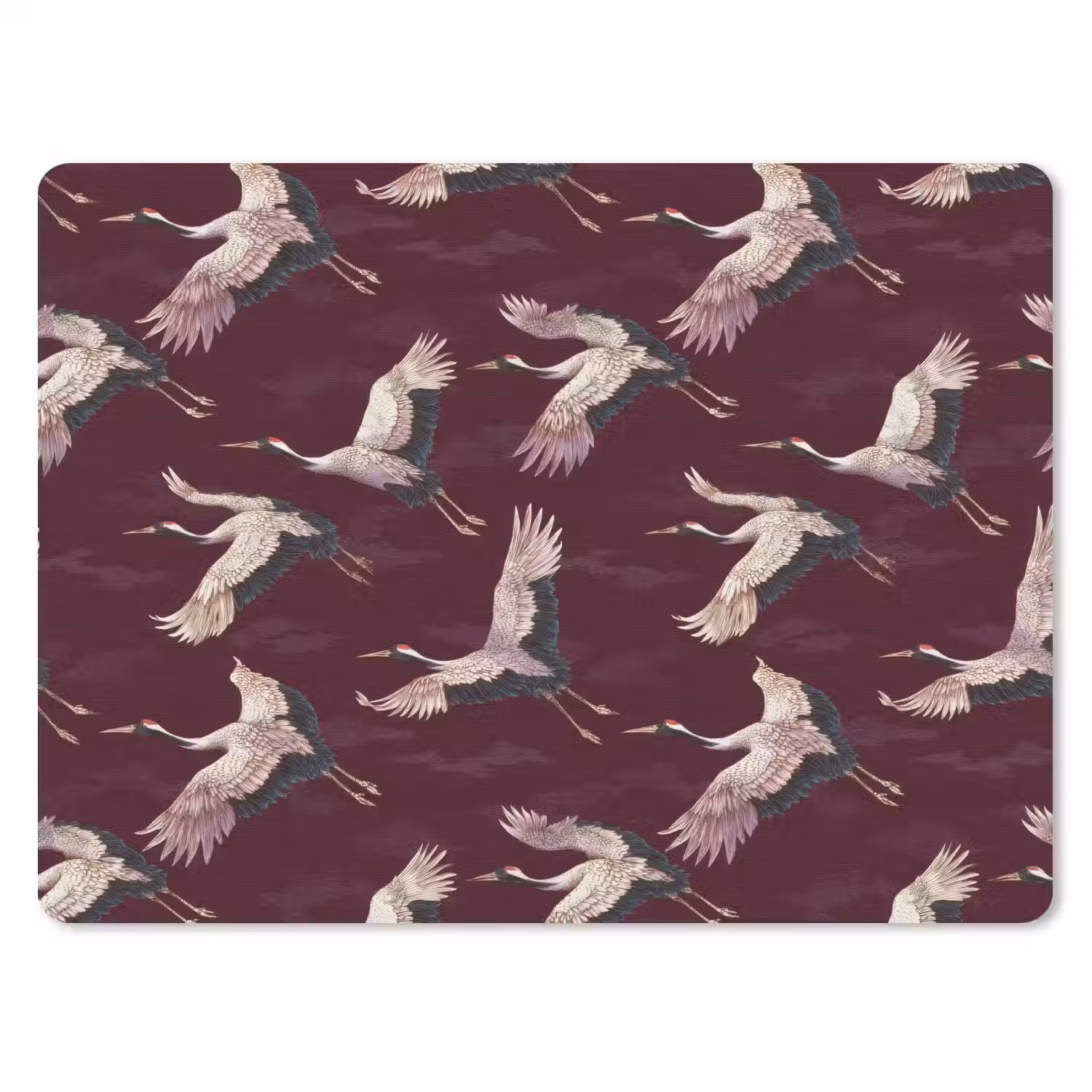 Kraanvogels - Klassiek - Bordeaux muismat rubber klein 262 -3d