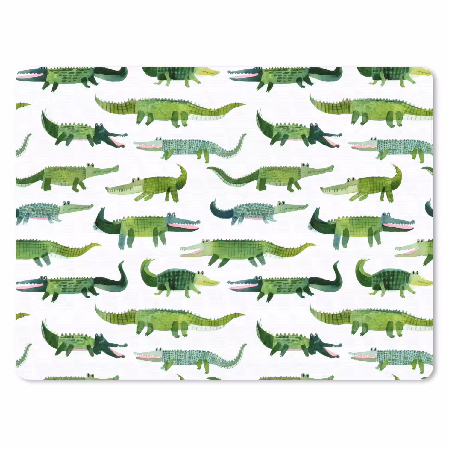 krokodillen - Speels - Groen muismat rubber klein 262 -3d