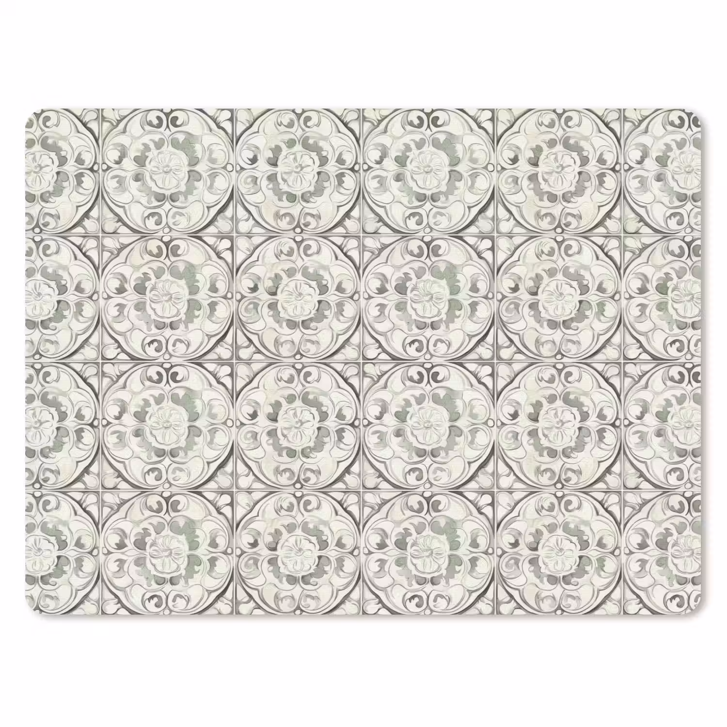 Krulornament - Tegel - Groen muismat rubber klein 262 -3d